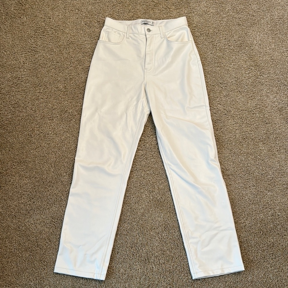 Stylish White Abercrombie Leather Pants!
